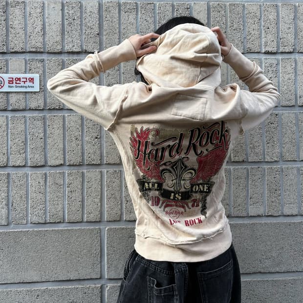 하드 락 카페 프린팅 후드집업