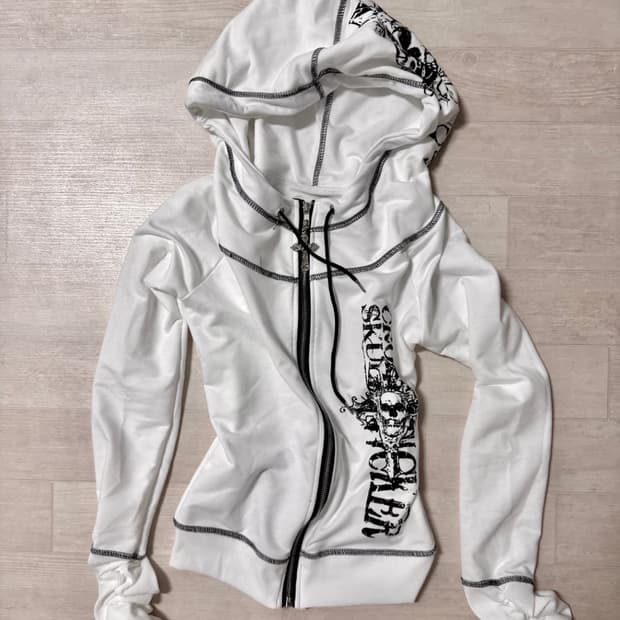 고스 일본 갸루 오네 갸루 빈티지 슬림핏 후드집업