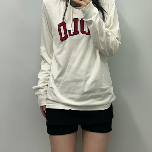 폴로 랄프로렌 스펠아웃 화이트 슬리브 후드티