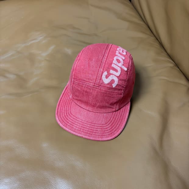 Supreme 슈프림 워시드 데님 레드 캠프캡 모자 (Denim Red)