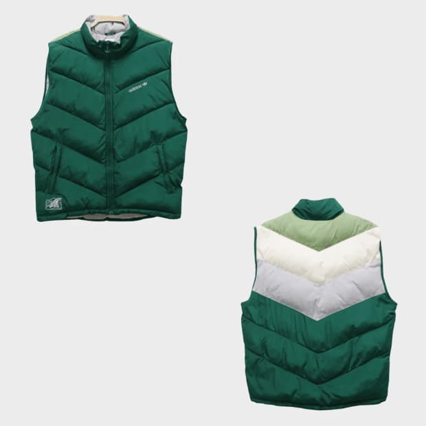 아디다스 배색 패딩 베스트 63401