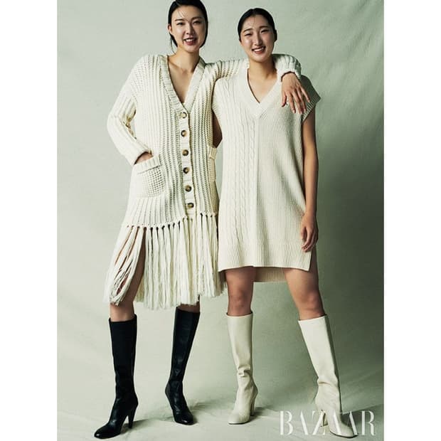 블루마린 프린지 울 니트 가디건