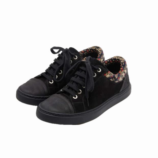 Chanel 샤넬 블랙 트위드 스니커즈 220