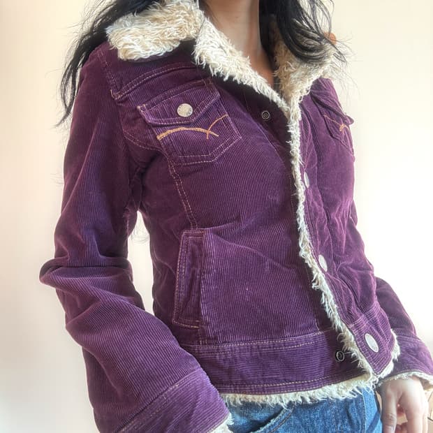 퍼플 코듀로이 자켓