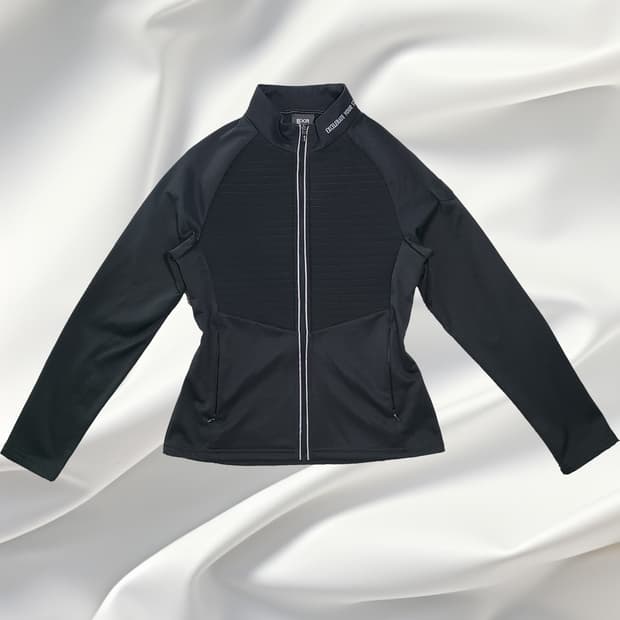 [EXR 95(M)] 여성 슬림핏 블랙 퀼팅 트레이닝 집업 자켓