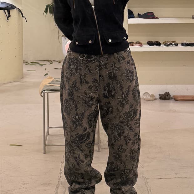 디스이즈네버댓 플라워 자카드 팬츠 U501