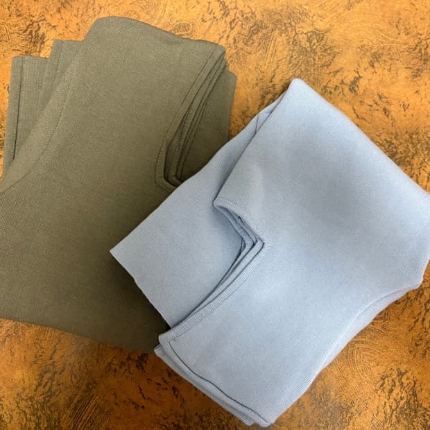 오르 고밀도 스퀘어넥 5부 니트