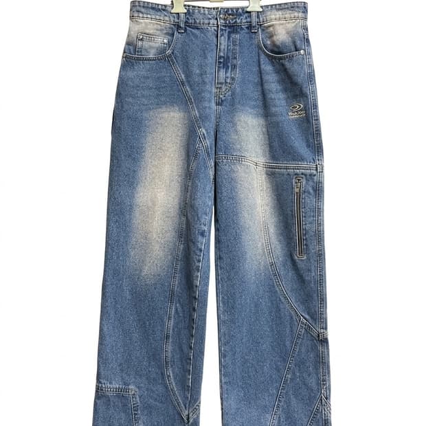 트래블 와이드 워싱 데님팬츠 32