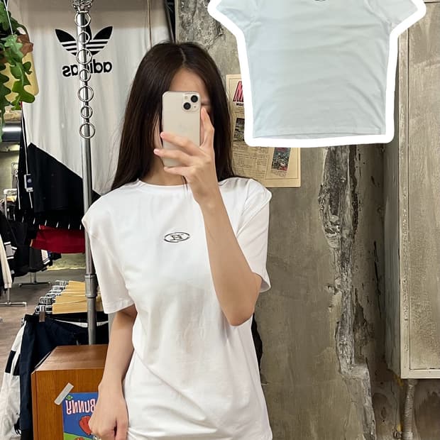 리 반팔티 화이트 M #csz465