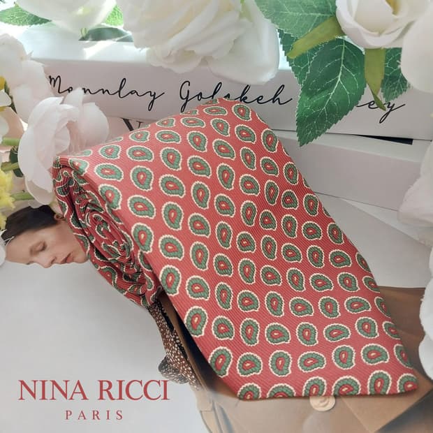 니나리치 실크 레드 페이즐리 넥타이 9cm A+등급 K1315
