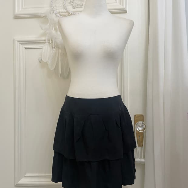 black layered mini skirt(size-M)