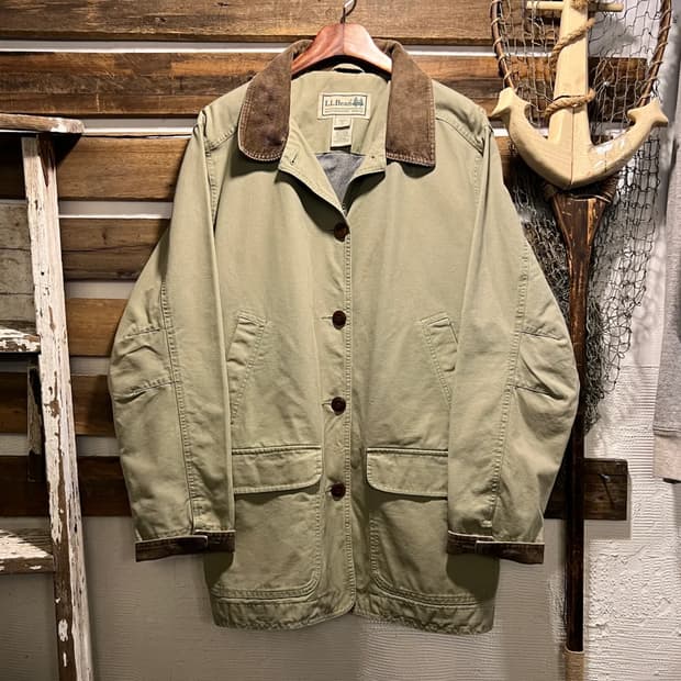 [XL]엘엘빈 USA 코튼 라이닝 라임 캔버스 헌팅 자켓