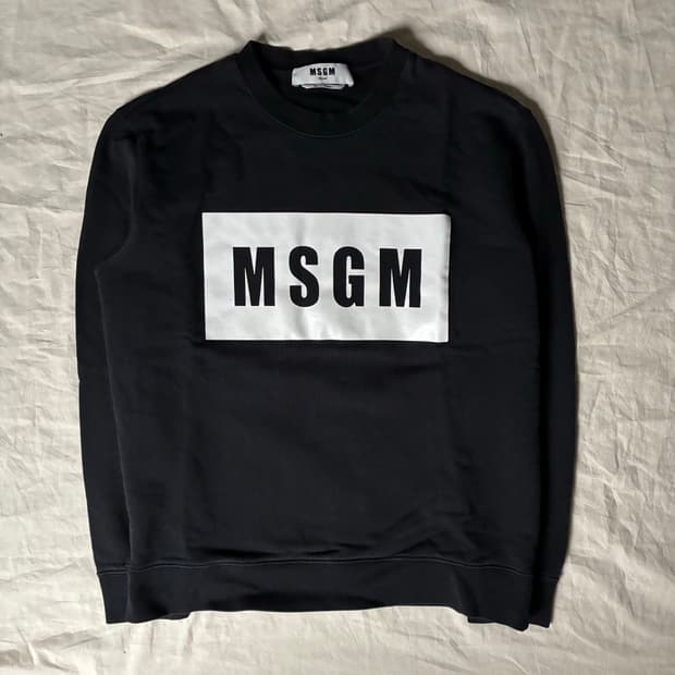 MSGM 로고 맨투맨 블랙