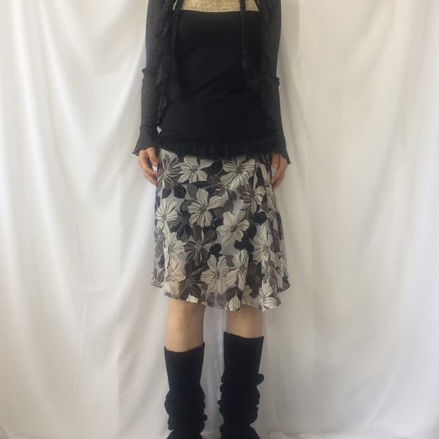 Glitter frill open mesh cardigan