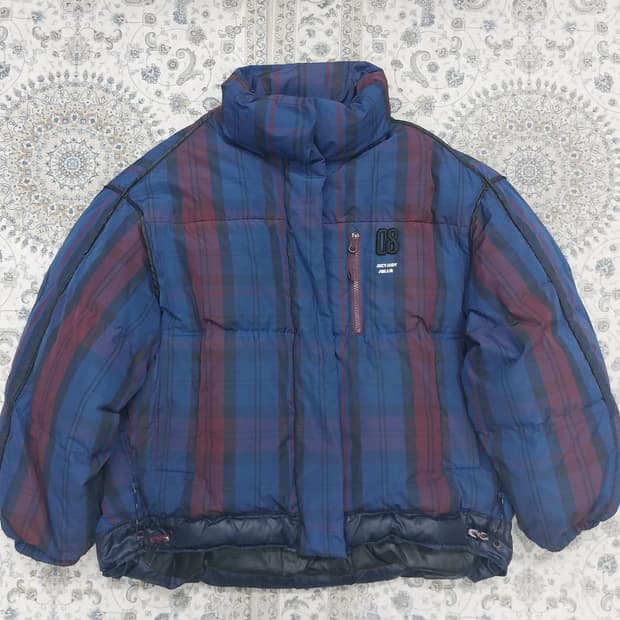 쥬시쥬디 구스다운 체크 숏패딩 85  (77까지가능)