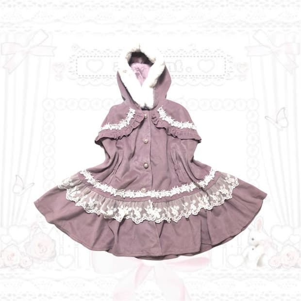 엑시즈팜 히메갸루 라떼갸루 양산형 판초 케이프 코트