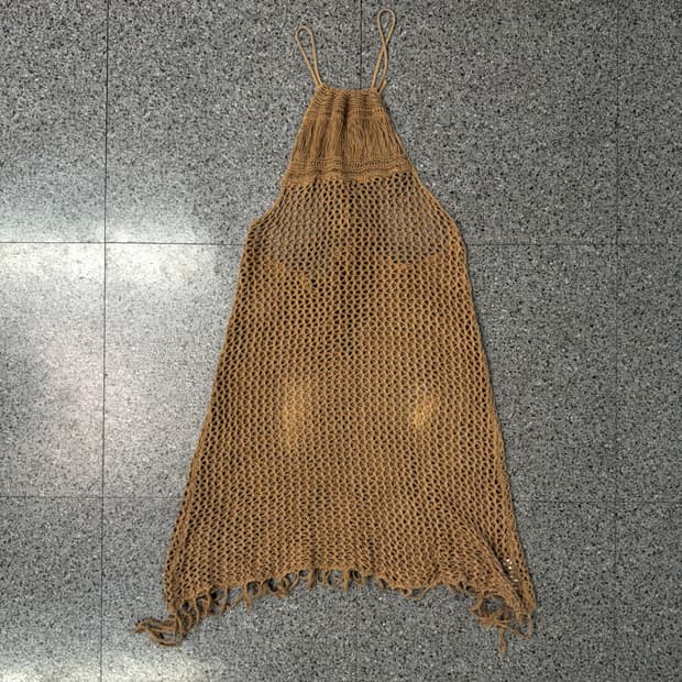 vintage bohemian knit beach cover up 