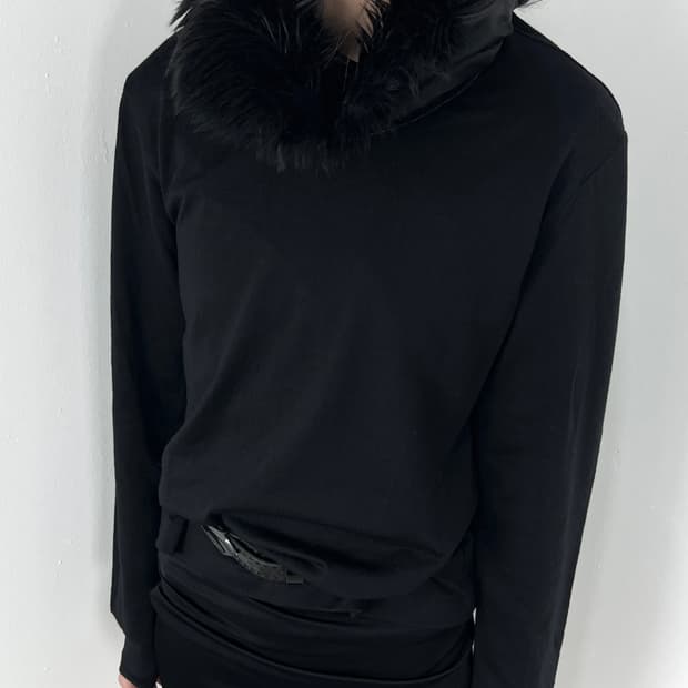 Comme Des Garcons Fur Neck Wool Knit