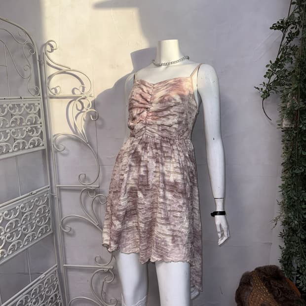 Dusty rose tie dye grunge unbalanced ops