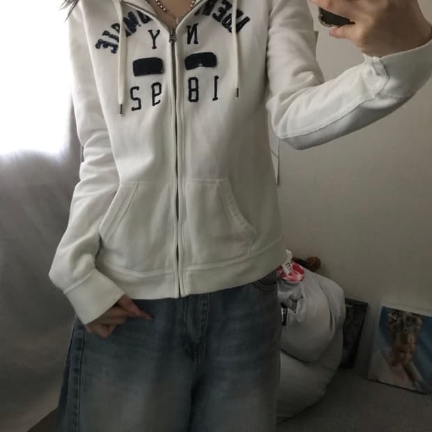 아베크롬비 화이트 후드집업