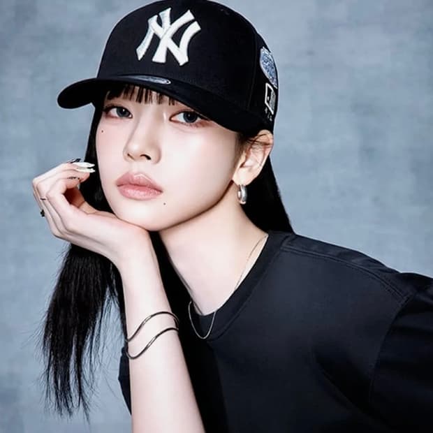 MLB 카리나 엠엘비 시그니처 올오버패치 스트럭쳐 볼캡 NY 모자 블랙