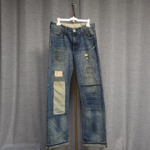 30 ) 리바이스 523 커스텀 빈티지 패치 스트레이트 청바지