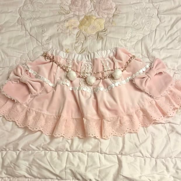 라떼갸루 히메갸루 리즈리사깔 핀터깔 폼폼이 벨트 리본 펀칭 큐롯