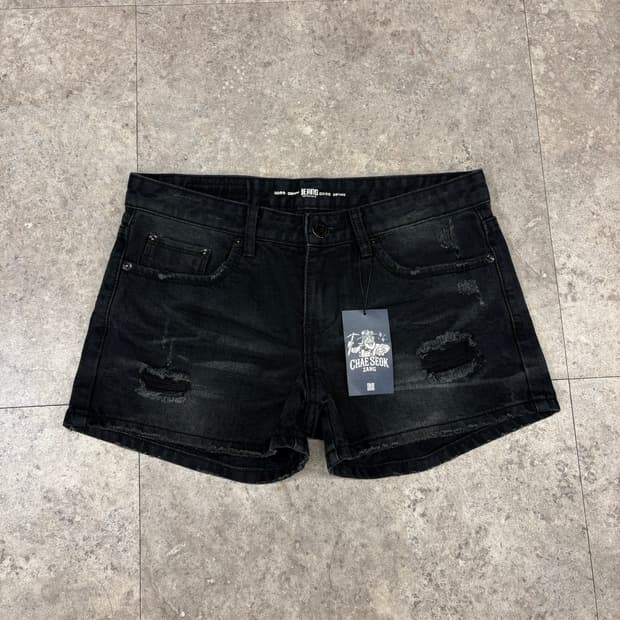doss denim 흑청 워싱 숏팬츠 #csz905