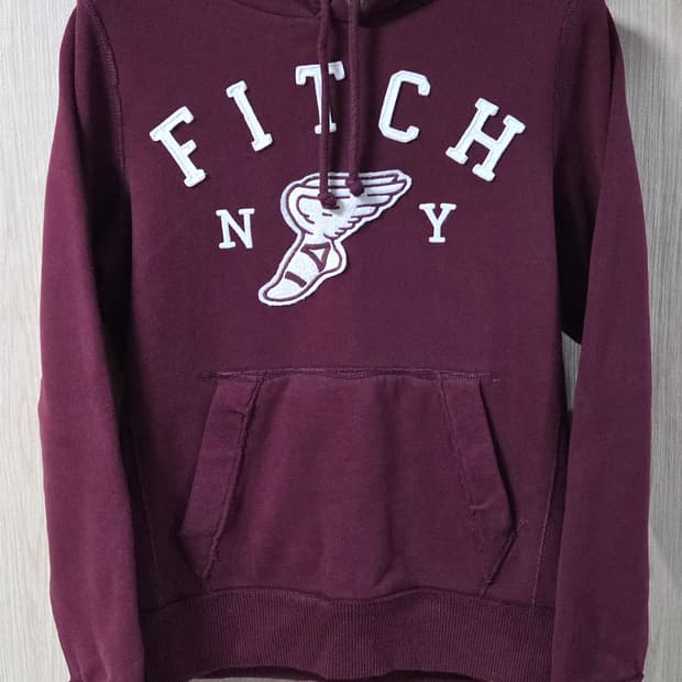 (착샷) 아베크롬비 후드 티셔츠 버건디