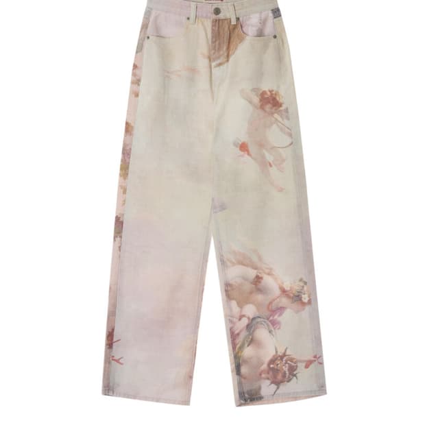 마블링 프린티드 데님 PRINTED DENIM