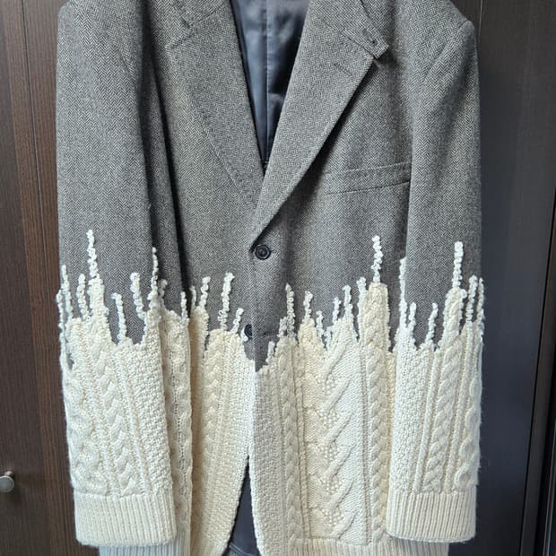 마르지엘라 투톤 헤링본 니트 믹스 자켓 42사이즈(105~110사이즈)