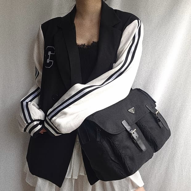 [정품 PRADA] 프라다 투포켓 나일론 크로스백 메신저백 남녀공용