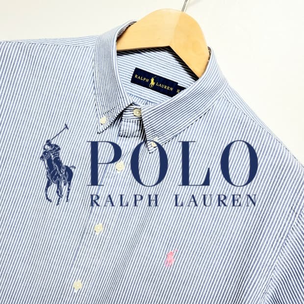 남성 폴로 POLO 시어서커 반팔 남방 셔츠