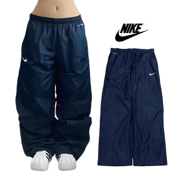 나이키 스우시 올드스쿨 와이드 바람막이 트랙팬츠