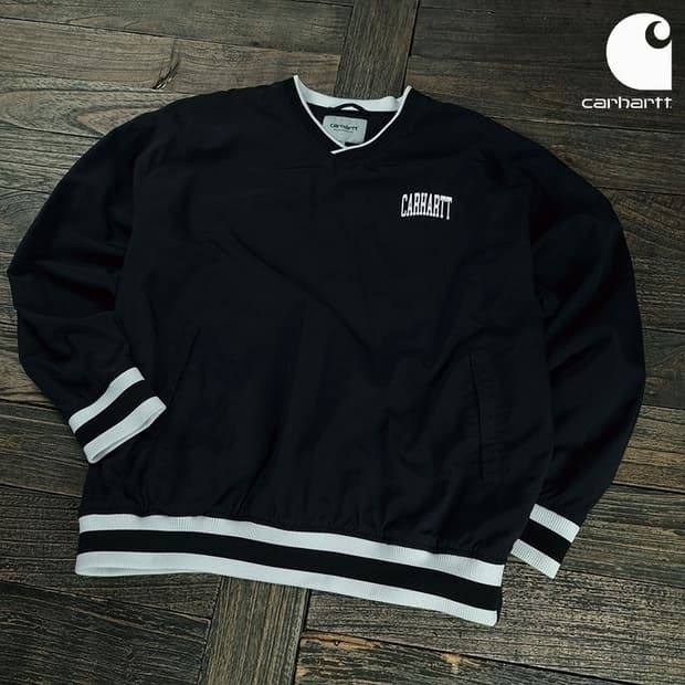 [칼하트] 로고 프린팅 브이넥 오버핏 바람막이 아노락 자켓 M19065