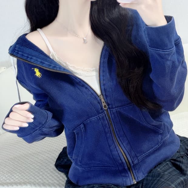 🐰폴로 랄프로렌 네이비 노랑미니포니 후드집업💛