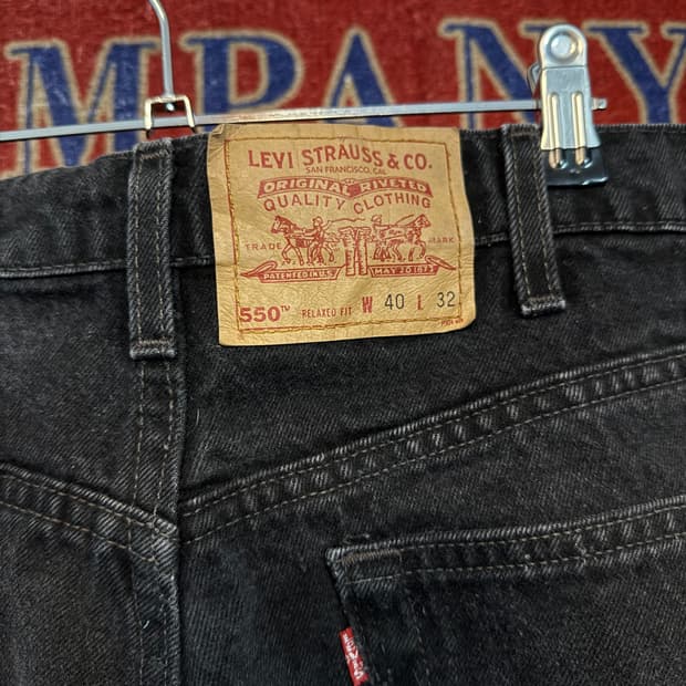 리바이스 90s 미제 550 흑청 40/32 지퍼플라이