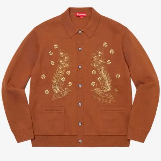 슈프림 아플리케 비디드 가디건 L