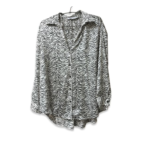 자라 지브라 새틴블라우스 셔츠
