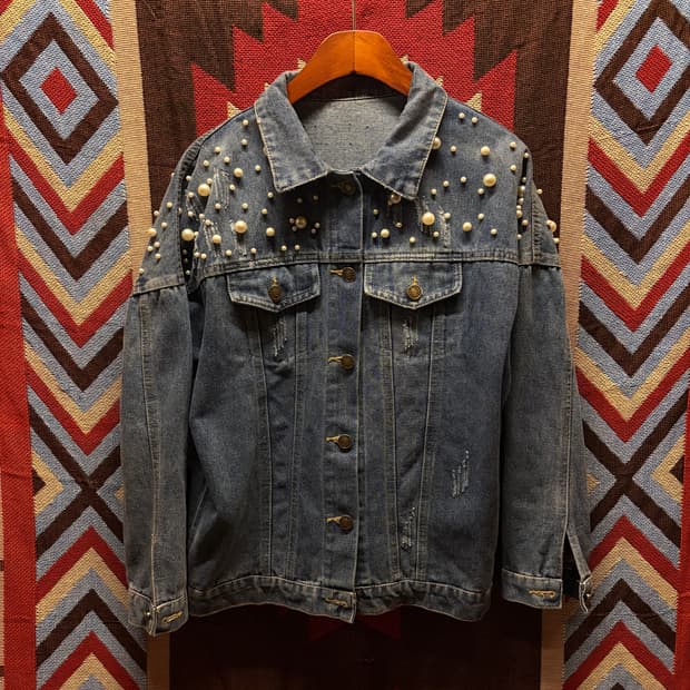 Y2k stud denim jacket / y2k 스터드 데미지 데님자켓