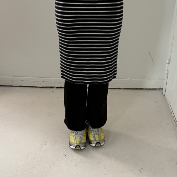 일본빈티지 울 스트라이프 미디스커트