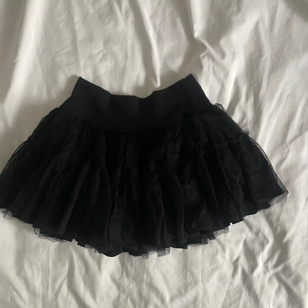 빈티지 레이스 캉캉스커트 블랙