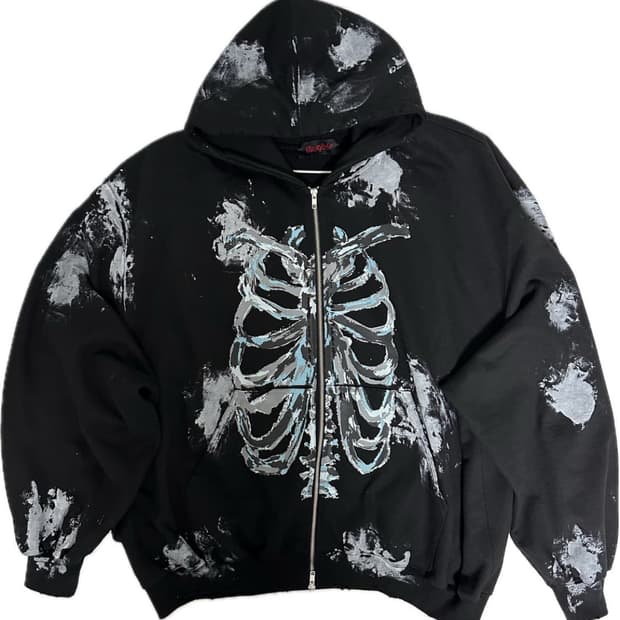 아워파스 더티워싱 본 후드집업