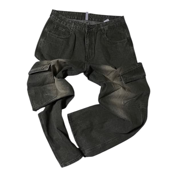 언아웃핏 와이드 카고 바지 샌드