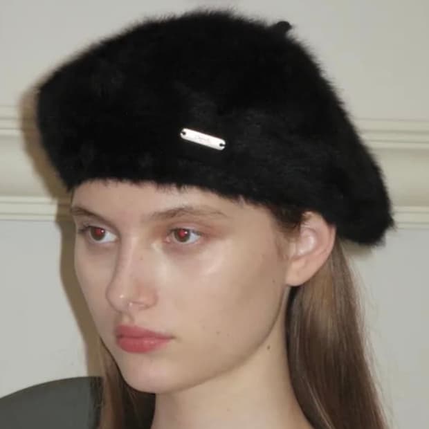 시눈 Angora Beret (Black)