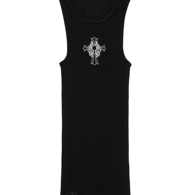 크롬하츠 헤어리 크로스 '립 탱크 블랙