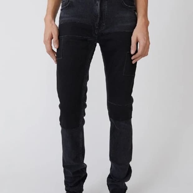 North black patch skinny fit jeans