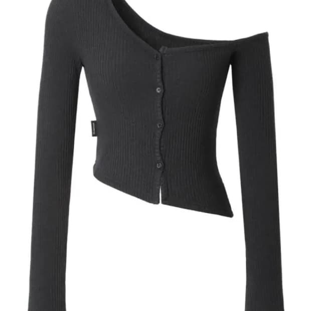 threetimes 오프숄더 가디건