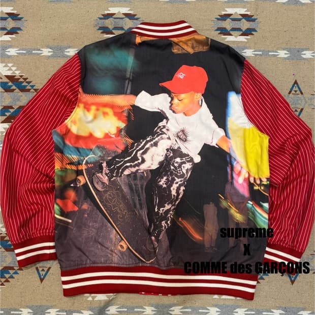 [XL] 슈프림 x 꼼데가르송 셔츠 리버시블 바시티 자켓 레드 