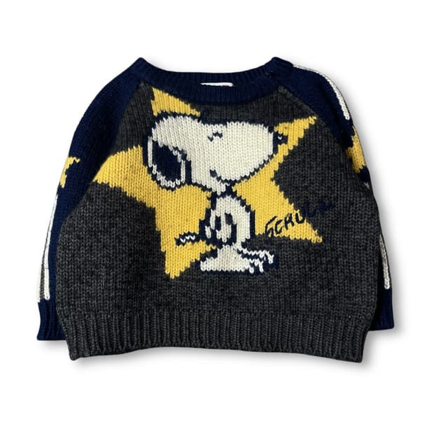 빈티지 스누피 키즈 별 긴팔 니트 80